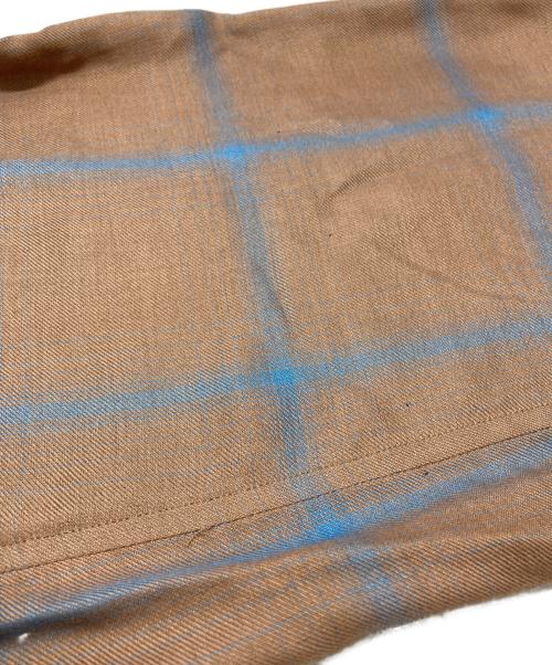 YOKE（ヨーク）YOKE (ヨーク) RAYON WOOL OMBRE PLAID EASY PANTS ブラウン サイズ:2の古着・服飾アイテム
