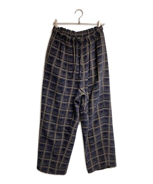 YOKE（ヨーク）YOKE (ヨーク) JACQUARD PLAID EASY PANTS/ジャカード プレイド イージー パンツ ネイビー サイズ:2の古着・服飾アイテム