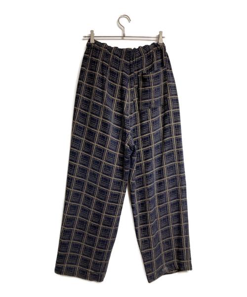 YOKE（ヨーク）YOKE (ヨーク) JACQUARD PLAID EASY PANTS/ジャカード プレイド イージー パンツ ネイビー サイズ:2の古着・服飾アイテム