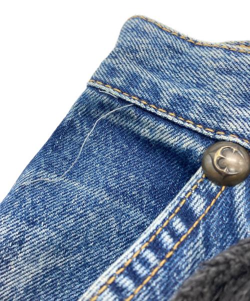 THUG CLUB（サグ クラブ）THUG CLUB (サグ クラブ) Mohican Leather Denim Pants/モヒカンレザーデニムパンツ インディゴ サイズ:1の古着・服飾アイテム