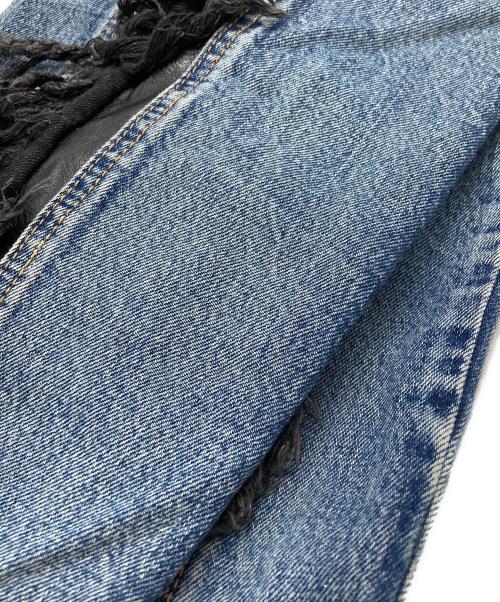 THUG CLUB（サグ クラブ）THUG CLUB (サグ クラブ) Mohican Leather Denim Pants/モヒカンレザーデニムパンツ インディゴ サイズ:1の古着・服飾アイテム