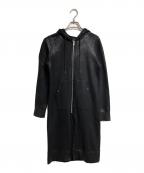 MIHARA YASUHIROミハラヤスヒロ）の古着「コーティング加工ロングジップパーカー/Coated long zip hoodie」｜ブラック