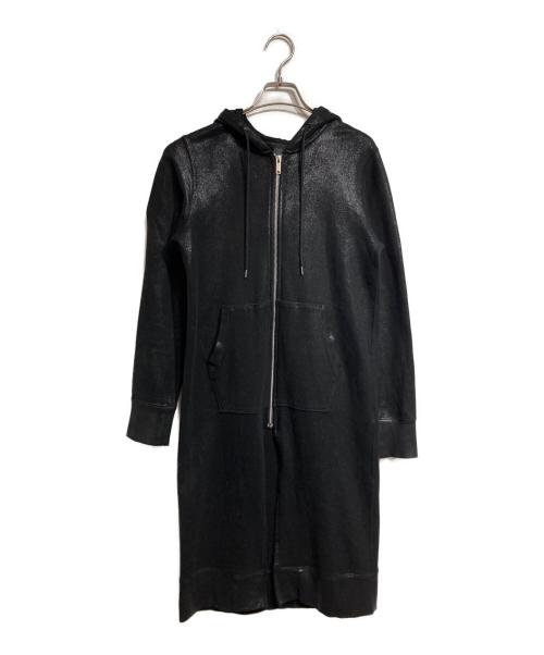 MIHARA YASUHIRO（ミハラヤスヒロ）MIHARA YASUHIRO (ミハラヤスヒロ) コーティング加工ロングジップパーカー/Coated long zip hoodie ブラック サイズ:46の古着・服飾アイテム