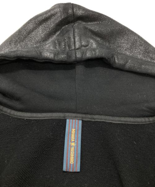 MIHARA YASUHIRO（ミハラヤスヒロ）MIHARA YASUHIRO (ミハラヤスヒロ) コーティング加工ロングジップパーカー/Coated long zip hoodie ブラック サイズ:46の古着・服飾アイテム