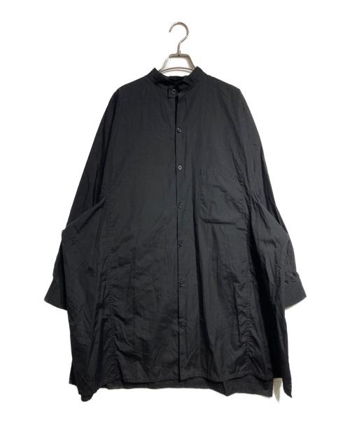 Y's（ワイズ）Y's (ワイズ) バックロゴスタンドカラーロングシャツ/Back logo stand collar long shirt ブラック サイズ:2の古着・服飾アイテム
