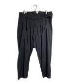 GROUND Yグラウンドワイ）の古着「テンセルグルカワイドスラックス / Tencel Gurkha Wide Slacks」｜ブラック