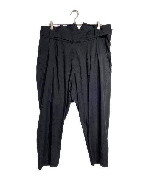 GROUND Y（グラウンドワイ）GROUND Y (グラウンドワイ) テンセルグルカワイドスラックス / Tencel Gurkha Wide Slacks ブラック サイズ:3の古着・服飾アイテム