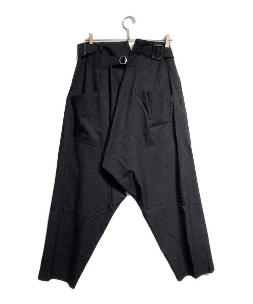 GROUND Y（グラウンドワイ）GROUND Y (グラウンドワイ) テンセルグルカワイドスラックス / Tencel Gurkha Wide Slacks ブラック サイズ:3の古着・服飾アイテム