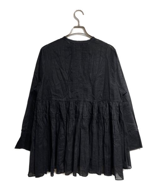 Curensology（カレンソロジー）Curensology (カレンソロジー) オーガンギャザーブラウス/Organza Gathered Blouse ブラック サイズ:Fの古着・服飾アイテム