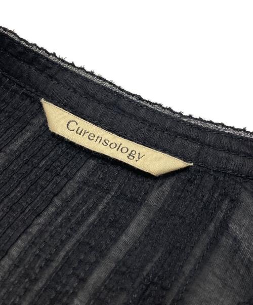 Curensology（カレンソロジー）Curensology (カレンソロジー) オーガンギャザーブラウス/Organza Gathered Blouse ブラック サイズ:Fの古着・服飾アイテム