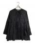 Curensology（カレンソロジー）の古着「オーガンギャザーブラウス/Organza Gathered Blouse」｜ブラック