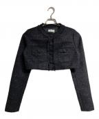 darichダーリッチ）の古着「リュクスツイードショートジャケット/Luxe Tweed Short Jacket」｜ブラック