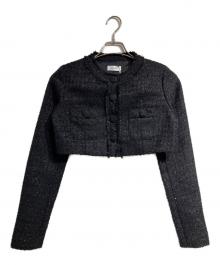 darich（ダーリッチ）の古着「リュクスツイードショートジャケット/Luxe Tweed Short Jacket」｜ブラック