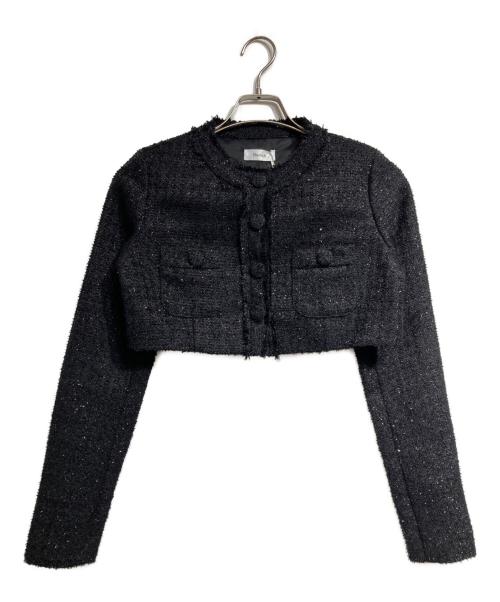 darich（ダーリッチ）darich (ダーリッチ) リュクスツイードショートジャケット/Luxe Tweed Short Jacket ブラック サイズ:Freeの古着・服飾アイテム