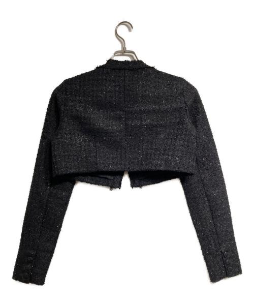 darich（ダーリッチ）darich (ダーリッチ) リュクスツイードショートジャケット/Luxe Tweed Short Jacket ブラック サイズ:Freeの古着・服飾アイテム