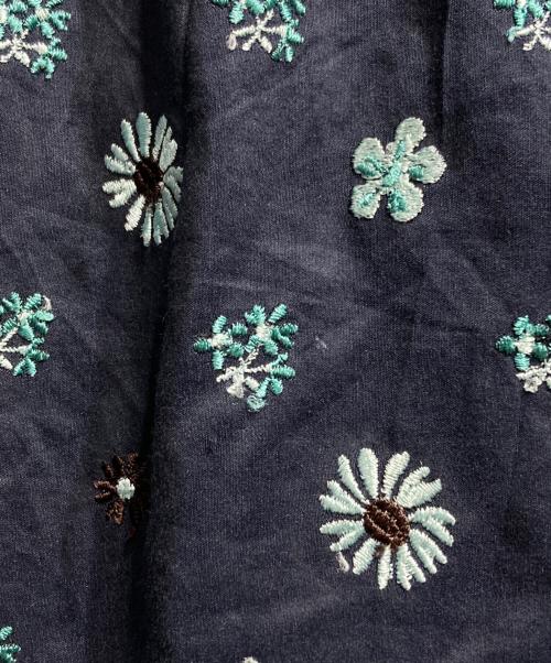 DRAWER（ドゥロワー）DRAWER (ドゥロワー) コットン×シルクエンブロイダリースカート/Cotton x Silk Embroidered Skirt ネイビー サイズ:40の古着・服飾アイテム