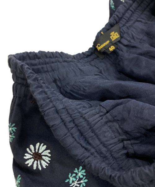 DRAWER（ドゥロワー）DRAWER (ドゥロワー) コットン×シルクエンブロイダリースカート/Cotton x Silk Embroidered Skirt ネイビー サイズ:40の古着・服飾アイテム