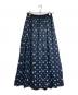 DRAWER（ドゥロワー）の古着「コットン×シルクエンブロイダリースカート/Cotton x Silk Embroidered Skirt」｜ネイビー