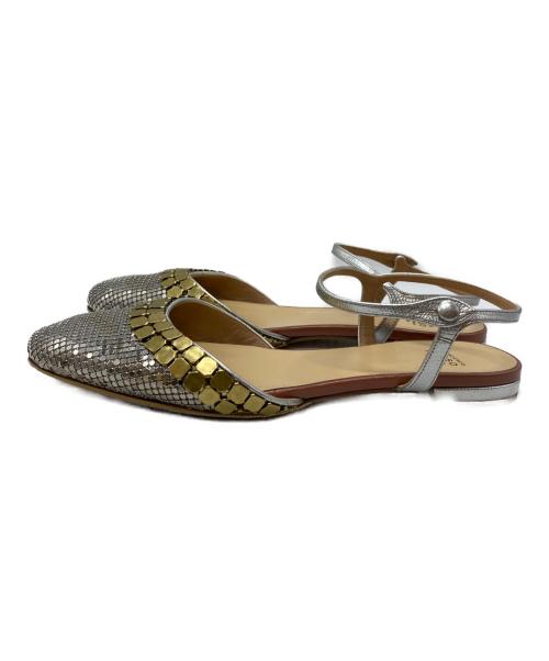 FRANCESCO RUSSO（フランチェスコ ルッソ）FRANCESCO RUSSO (フランチェスコ ルッソ) スパンコールサンダル/Sequin sandals グレー サイズ:37の古着・服飾アイテム