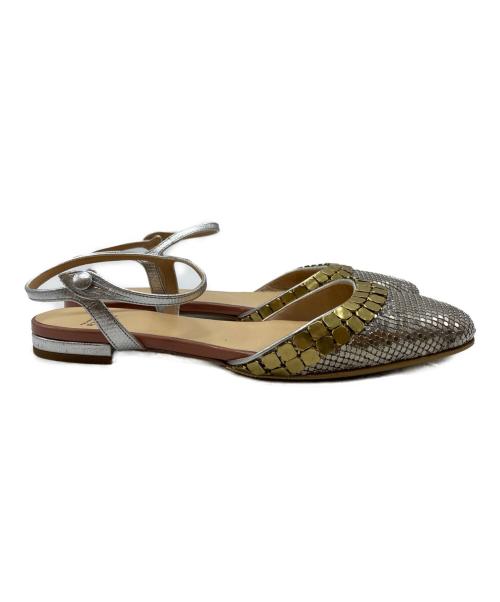 FRANCESCO RUSSO（フランチェスコ ルッソ）FRANCESCO RUSSO (フランチェスコ ルッソ) スパンコールサンダル/Sequin sandals グレー サイズ:37の古着・服飾アイテム