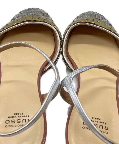 FRANCESCO RUSSO（フランチェスコ ルッソ）FRANCESCO RUSSO (フランチェスコ ルッソ) スパンコールサンダル/Sequin sandals グレー サイズ:37の古着・服飾アイテム