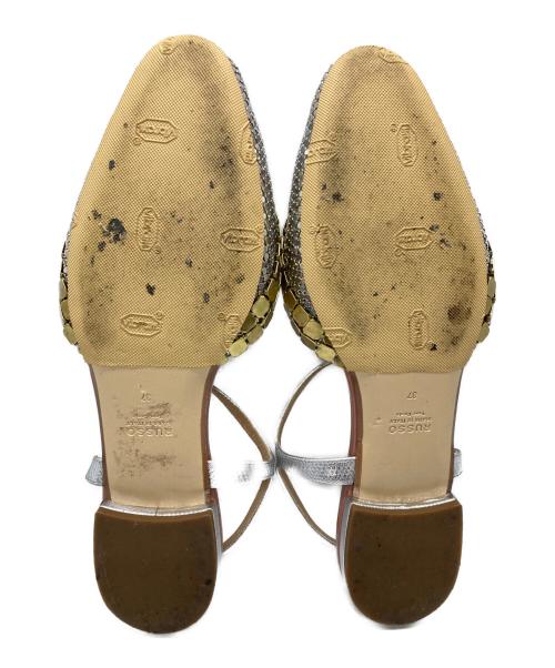 FRANCESCO RUSSO（フランチェスコ ルッソ）FRANCESCO RUSSO (フランチェスコ ルッソ) スパンコールサンダル/Sequin sandals グレー サイズ:37の古着・服飾アイテム