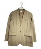 6(ROKU) BEAUTY&YOUTHロク ビューティーアンドユース）の古着「NO COLLAR JACKET / ノーカラージャケット」｜ベージュ