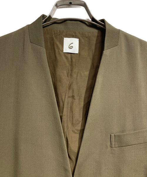 6(ROKU) BEAUTY&YOUTH（ロク ビューティーアンドユース）6(ROKU) BEAUTY&YOUTH (ロク ビューティーアンドユース) NO COLLAR JACKET / ノーカラージャケット ベージュ サイズ:38の古着・服飾アイテム
