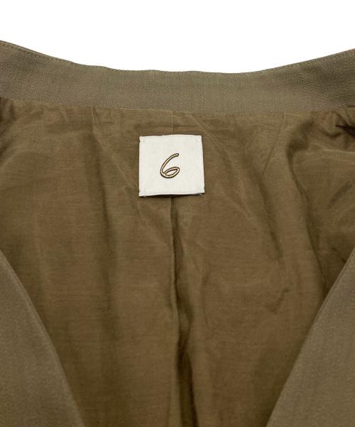 6(ROKU) BEAUTY&YOUTH（ロク ビューティーアンドユース）6(ROKU) BEAUTY&YOUTH (ロク ビューティーアンドユース) NO COLLAR JACKET / ノーカラージャケット ベージュ サイズ:38の古着・服飾アイテム