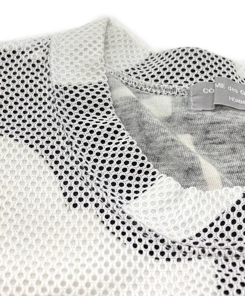 COMME des GARCONS HOMME（コムデギャルソン オム）COMME des GARCONS HOMME (コムデギャルソン オム) メッシュレイヤードカットソー/Mesh layered cut and sew ホワイト サイズ:ｰの古着・服飾アイテム