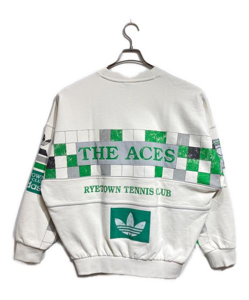 adidas Originals（アディダスオリジナル）adidas Originals (アディダスオリジナル) アーカイブコートスウェットシャツ/Archive Coat Sweatshirt グリーン×ホワイト サイズ:Lの古着・服飾アイテム
