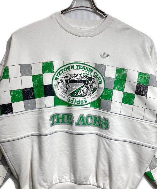 adidas Originals（アディダスオリジナル）adidas Originals (アディダスオリジナル) アーカイブコートスウェットシャツ/Archive Coat Sweatshirt グリーン×ホワイト サイズ:Lの古着・服飾アイテム