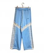MAISON SPECIALメゾンスペシャル）の古着「Lace Docking Jersey Pants/レースドッキングジャージパンツ」｜ブルー