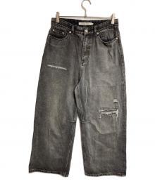 Matin Kim（マーティン・キム）の古着「Distressed baggy jeans/ダメージ加工バギージーンズ」｜ブラック