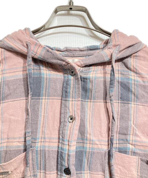 PRANK PROJECT（プランクプロジェクト）PRANK PROJECT (プランクプロジェクト) Hooded Check Shirt/フーデッドチェックシャツ ピンク サイズ:FREEの古着・服飾アイテム