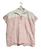 45Rフォーティファイブ・アール）の古着「リネンバスクのセイルプルドレス/Short-sleeved one-piece」｜ベージュ×ピンク