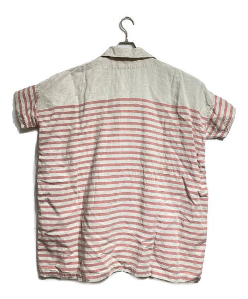 45R（フォーティファイブ・アール）45R (フォーティファイブ・アール) リネンバスクのセイルプルドレス/Short-sleeved one-piece ベージュ×ピンク サイズ:－の古着・服飾アイテム