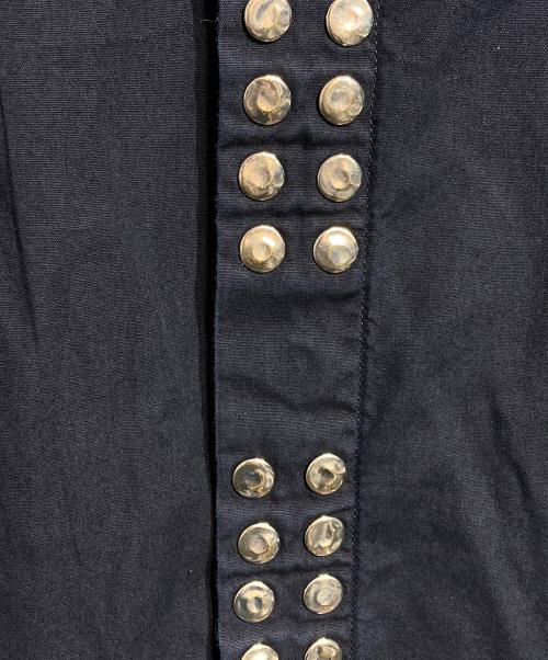 COMME des GARCONS HOMME PLUS EVERGREEN（コムデギャルソンオムプリュスエバーグリーン）COMME des GARCONS HOMME PLUS EVERGREEN ガーメントダイフロントスタッズシャツ/Garment-dyed front studded shirt ネイビー サイズ:SSの古着・服飾アイテム