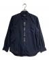 COMME des GARCONS HOMME PLUS EVERGREEN（コムデギャルソンオムプリュスエバーグリーン）の古着「ガーメントダイフロントスタッズシャツ/Garment-dyed front studded shirt」｜ネイビー