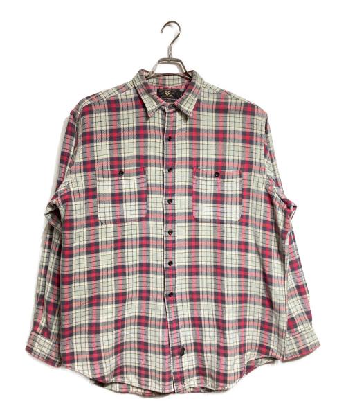 RRL（ダブルアールエル）RRL (ダブルアールエル) ヘビーチェックネルシャツ/Heavy check flannel shirt グレー サイズ:XLの古着・服飾アイテム