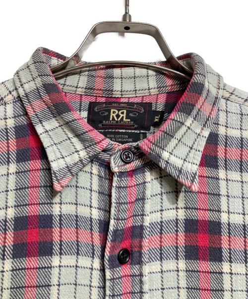 RRL（ダブルアールエル）RRL (ダブルアールエル) ヘビーチェックネルシャツ/Heavy check flannel shirt グレー サイズ:XLの古着・服飾アイテム
