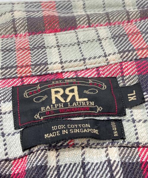 RRL（ダブルアールエル）RRL (ダブルアールエル) ヘビーチェックネルシャツ/Heavy check flannel shirt グレー サイズ:XLの古着・服飾アイテム