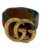 GUCCIグッチ）の古着「シェリーライン GGマーモント ベルト」｜ブラウン