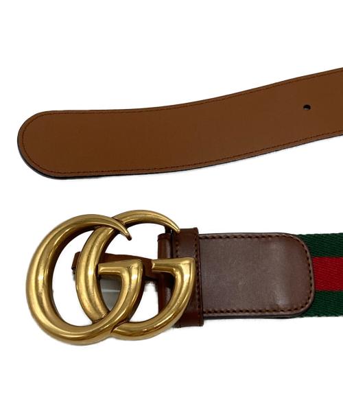 GUCCI（グッチ）GUCCI (グッチ) シェリーライン GGマーモント ベルト ブラウン サイズ:85・34の古着・服飾アイテム