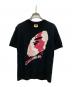 BAPE BY A BATHING APE（ベイプバイアベイシングエイプ）の古着「グラフィック Tシャツ」｜ピンク×ブラック