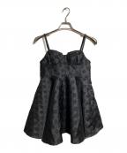 POPPYポピー）の古着「Flower jacquard cami tunic/花柄ジャカードキャミソールチュニック」｜ブラック