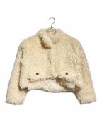 POPPYポピー）の古着「CROPPED FUR JACKET/クロップドファージャケット」｜ベージュ