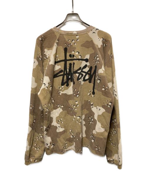 stussy（ステューシー）stussy (ステューシー) チョコチップカモサーマルカットソー ベージュ サイズ:Lの古着・服飾アイテム