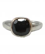Fauvirameフォーヴィレイム）の古着「Black Spinel Square Ring/ブラックスピネルスクエアリング」｜シルバー
