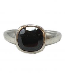 Fauvirame（フォーヴィレイム）の古着「Black Spinel Square Ring/ブラックスピネルスクエアリング」｜シルバー